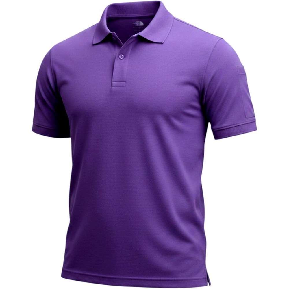 CQR Mens Large Purple Golf Polo Athletic Performance Moisture Wicking Shirt NWT
